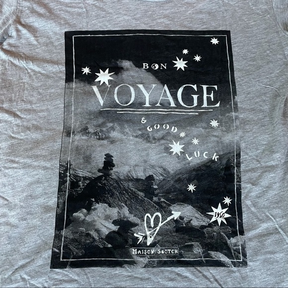 SCOTCH & SODA GREY BON VOYAGE GRAPHIC  TEE - P - Picture 7 of 11